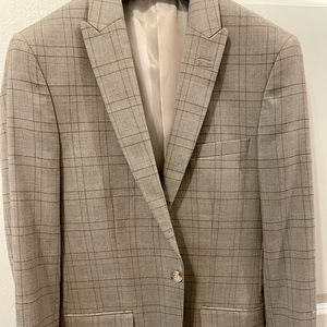 Topman Tan Plaid Blazer 34R